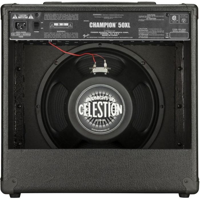 Fender Champion 50XL Digital Combo Amplifier Black Back