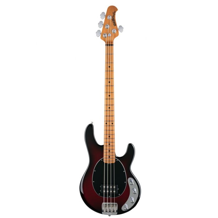 Music Man StingRay Special bass guitar with a Burnt Apple red burst finish, front view