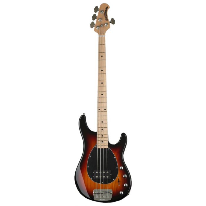 Front view of a Music Man Sterling bass in a Vintage Sunburst finish