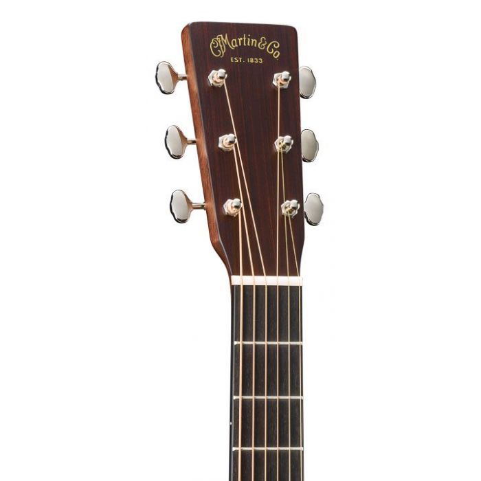 The Martin 00-18's Headstock with Grover Tuners and Ebony Fretboard