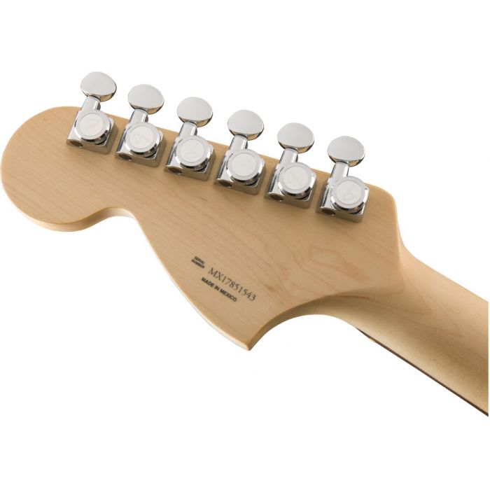 Rear view of the headstock on a Fender Deluxe Roadhouse Stratocaster