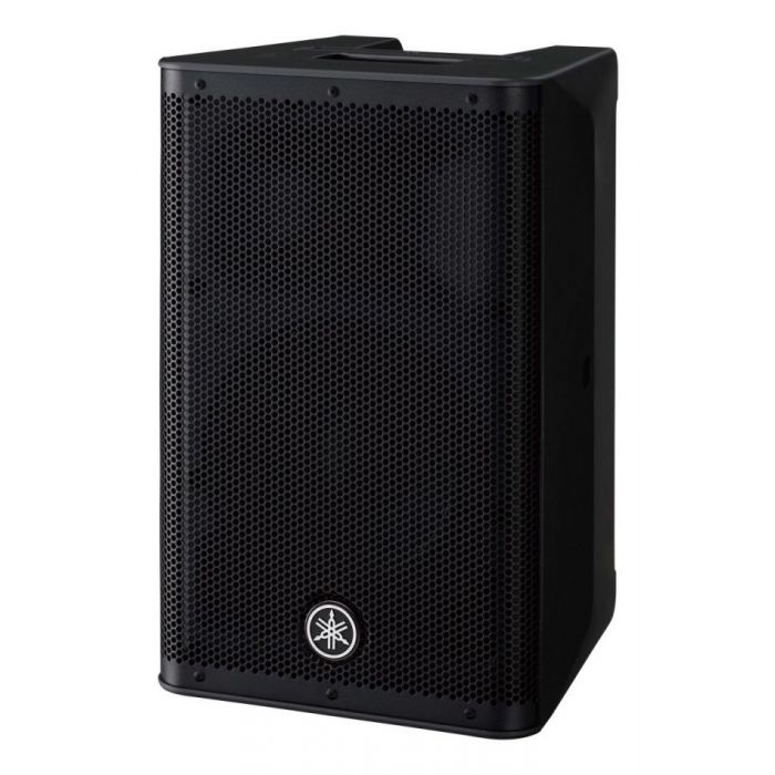 Front left angled view of a Yamaha DXR MKII active PA speaker