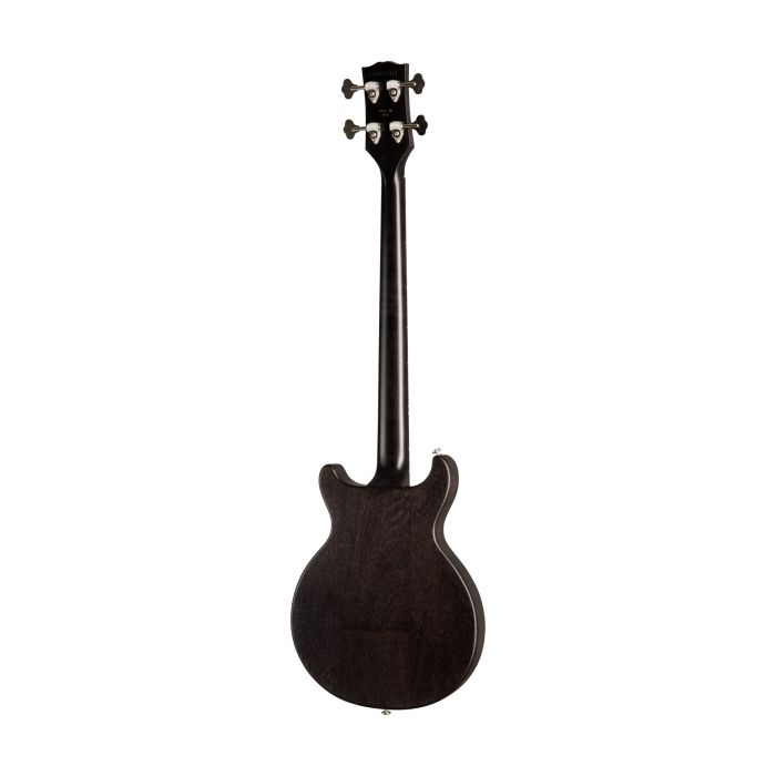 Full rear view of a Gibson Les Paul Junior Tribute DC bass guitar in Worn Ebony