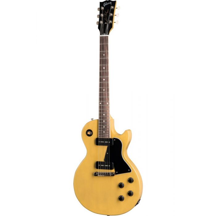 Full frontal image of a Gibson Les Paul Special guitar in TV Yellow
