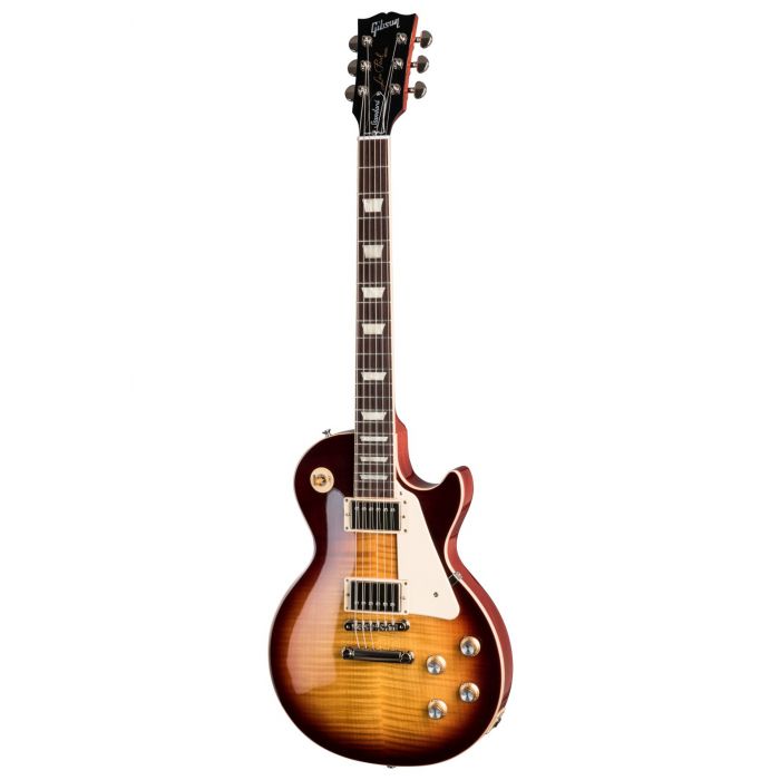 Full frontal image of a Gibson Les Paul Standard 60s guitar with a Bourbon Burst finish