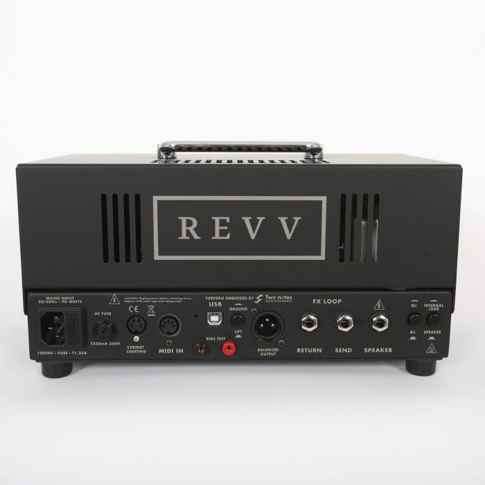 Rear of Revv D20 Lunchbox Tube Amp Showing Connections