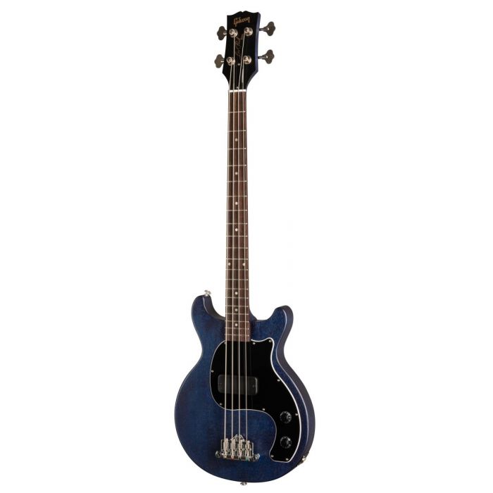 Full frontal image of a Gibson Les Paul Junior Tribute Double Cutaway Bass with a Blue Stain Finish