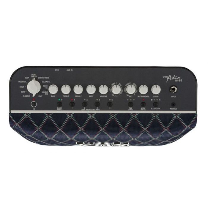 Top panel view of a VOX ADIO-AIR-BS 50w Desktop Modeling Bass amplifier