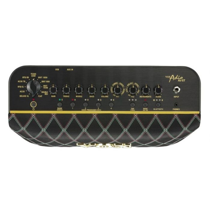 Top panel view of a VOX ADIO-AIR-GT 50w Desktop modeling Guitar amplifier
