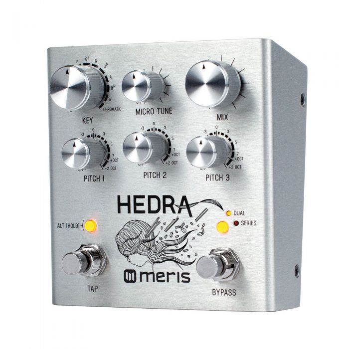 Front right angled view of a Meris Hedra 3 Voice Rhythmic Pitch Shifter