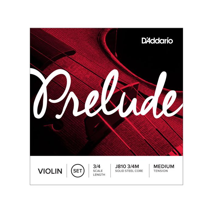 Front view of the DAddario Prelude Violin String Set Medium Tension package