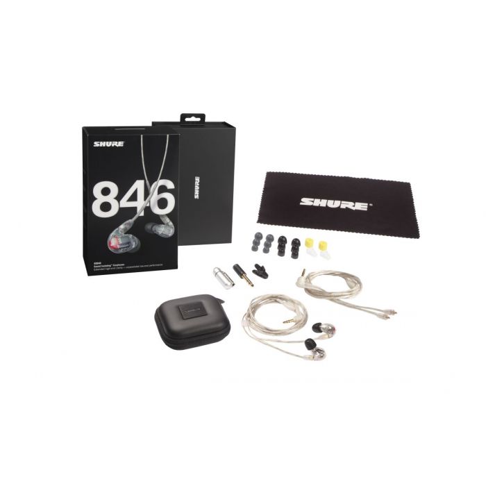 Shure SE846 In Ear Monitors with Packaging and Accessories