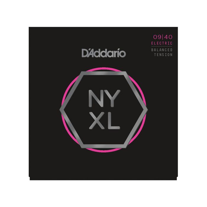 Front view of a D'Addario NYXL0940BT Super Light Nickel Electric Strings 09-40 packet