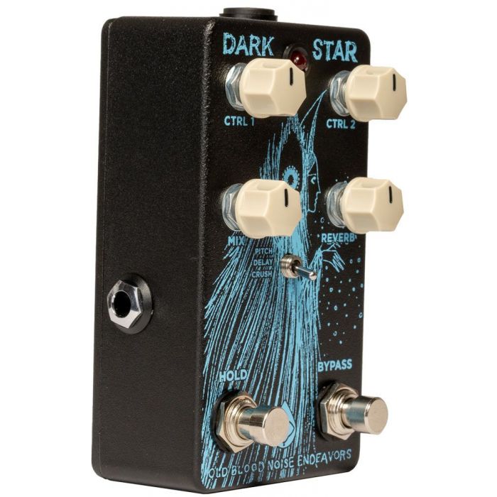 Front right angle view of a Old Blood Noise Endeavors Dark Star Pedal