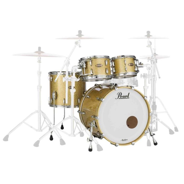 Pearl Masters Maple Reserve 22" 4-Piece Shell Pack in Bombay Gold Sparkle Angled