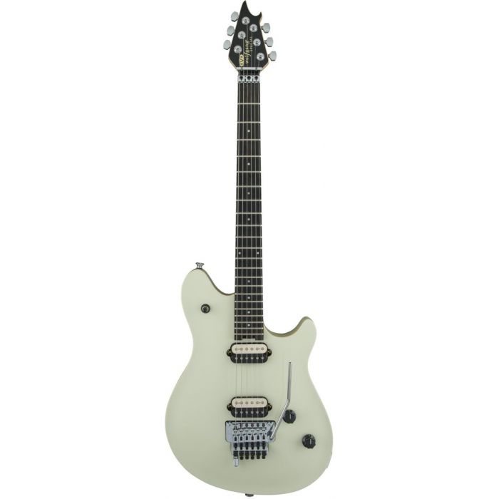 Full frontal view of a EVH Wolfgang Special EB Ivory Electric Guitar