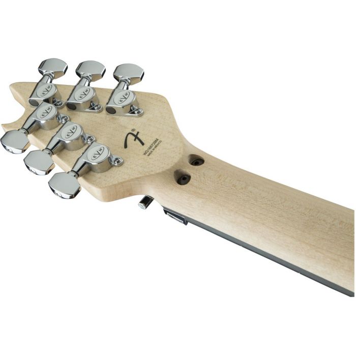 Rear view of the headstock on a EVH Wolfgang Special EB Ivory Electric Guitar
