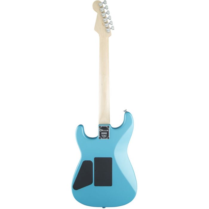Rear of Charvel Pro Mod Guitar, Blue Frost Finish