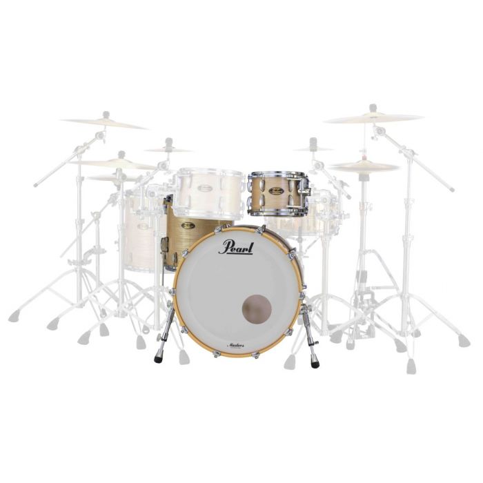 Pearl Masters Maple Gum 22" 3-Piece Shell Pack in Platinum Gold Oyster Front View
