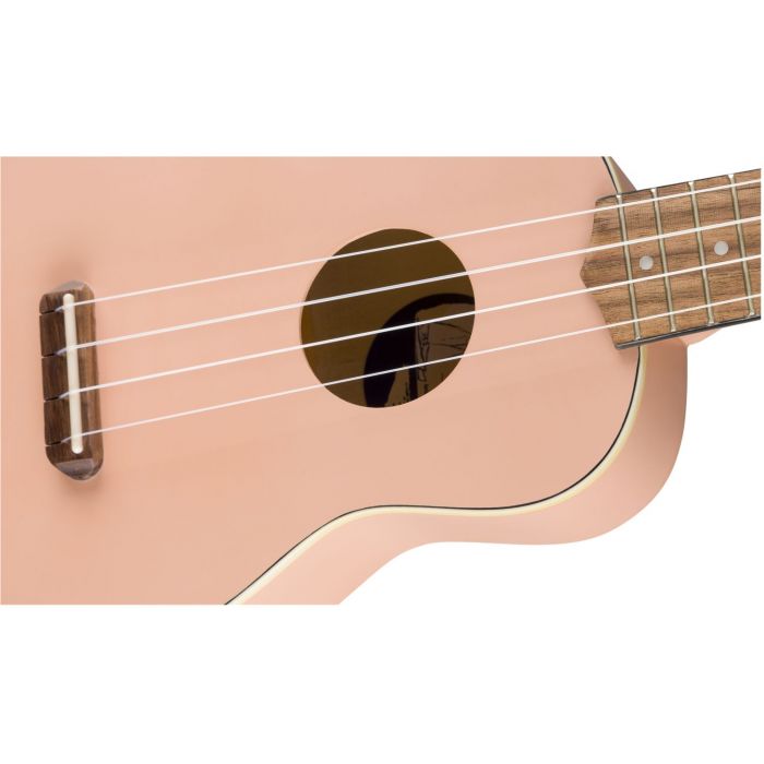 Body Detail of Shell Pink Fender Ukulele