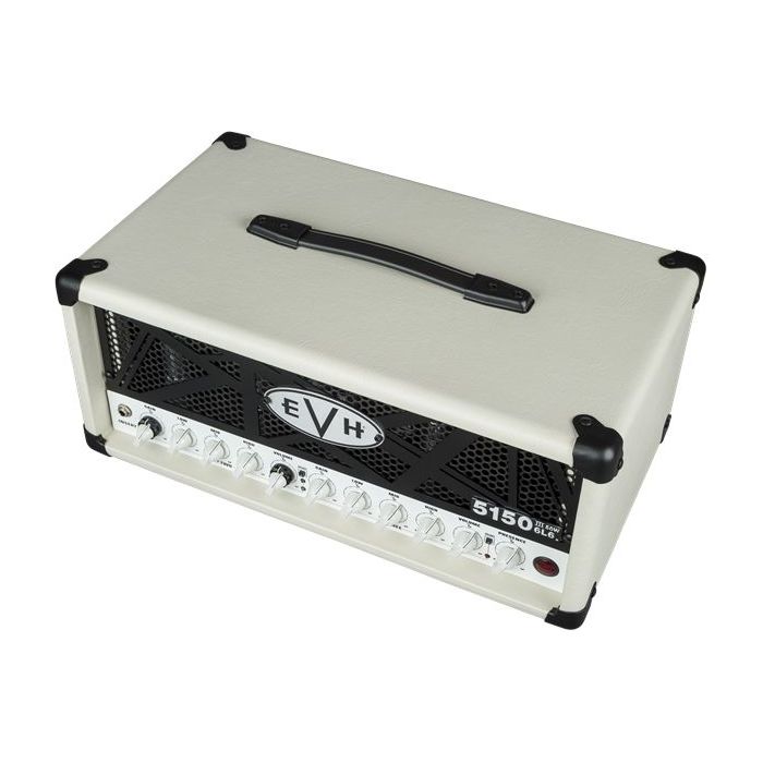 Angled View of EVH 5150 III 50W 6L6 Guitar Amplifier Head Ivory