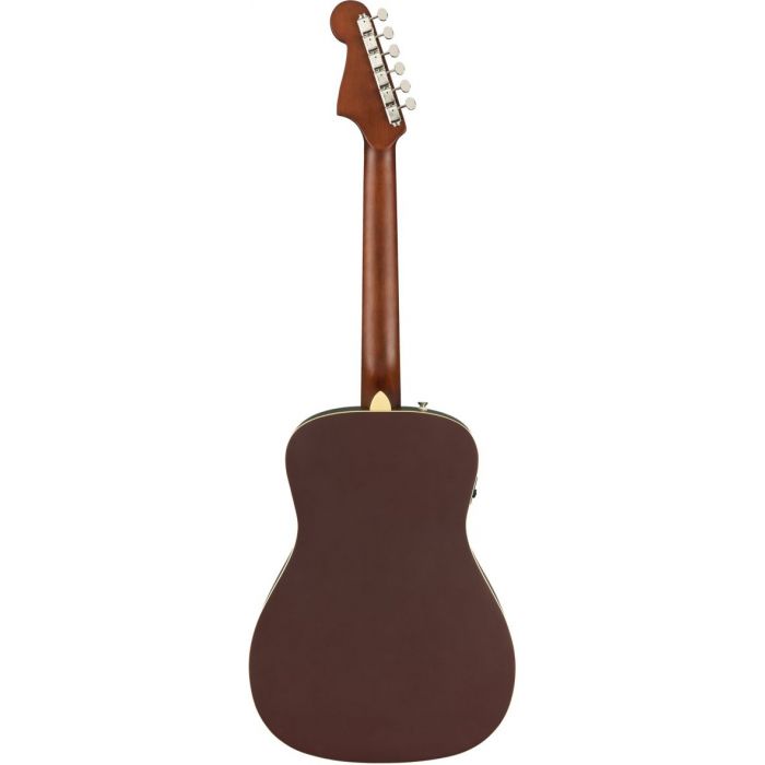Full rear view of a Fender Malibu Player Walnut FB Burgundy Satin Acoustic Guitar