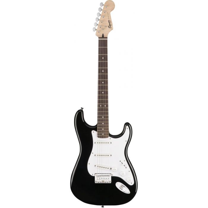 Full frontal view of a Squier Bullet Stratocaster HT IL Black Electric Guitar