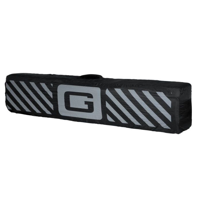 Full view of a Gator G-PG-76SLIM Slim 71-Note Keyboard Gig Bag with rain cover