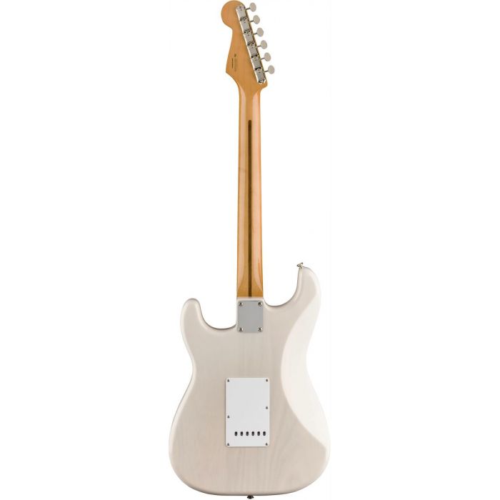 Full rear view of a Fender Vintera 50S Stratocaster MN White Blonde