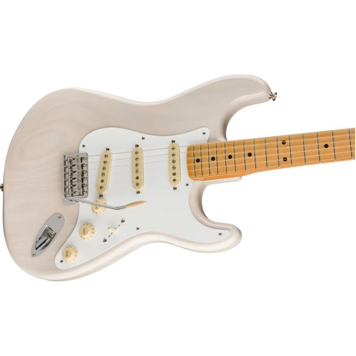 Front angled view of a Fender Vintera 50S Stratocaster MN White Blonde