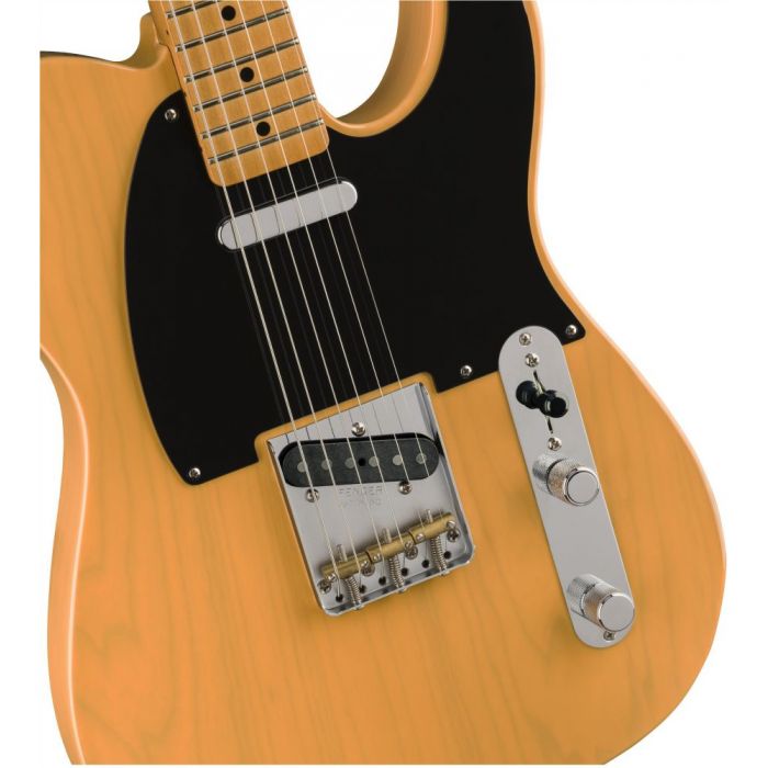 Front view closeup of a Fender Vintera 50s Telecaster Modified MN Butterscotch Blonde