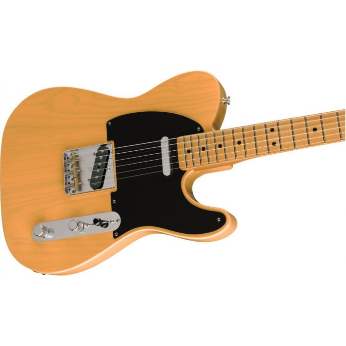 Front angled view of a Fender Vintera 50s Telecaster Modified MN Butterscotch Blonde