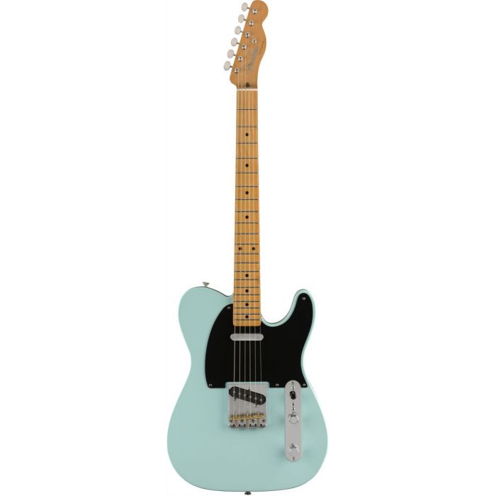 Full frontal view of a Fender Vintera 50s Telecaster Modified MN Daphne Blue