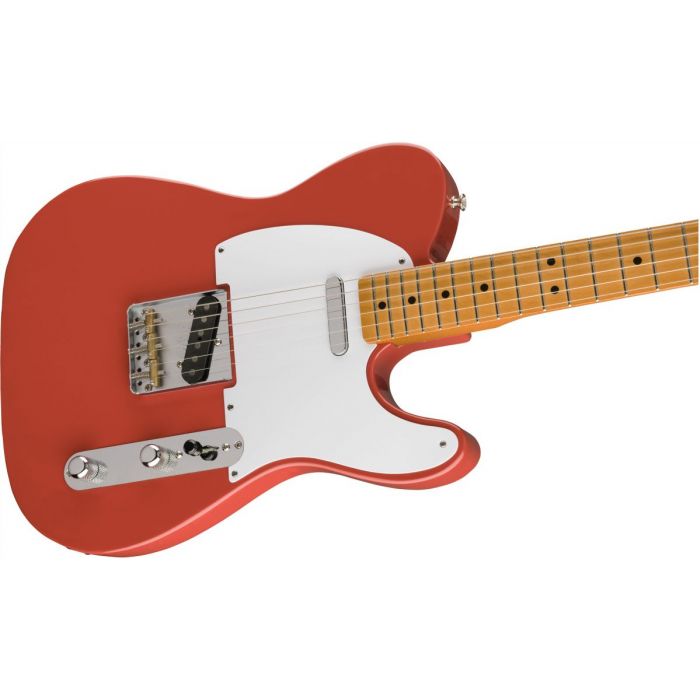 Front angled view of a Fender Vintera 50s Telecaster MN Fiesta Red