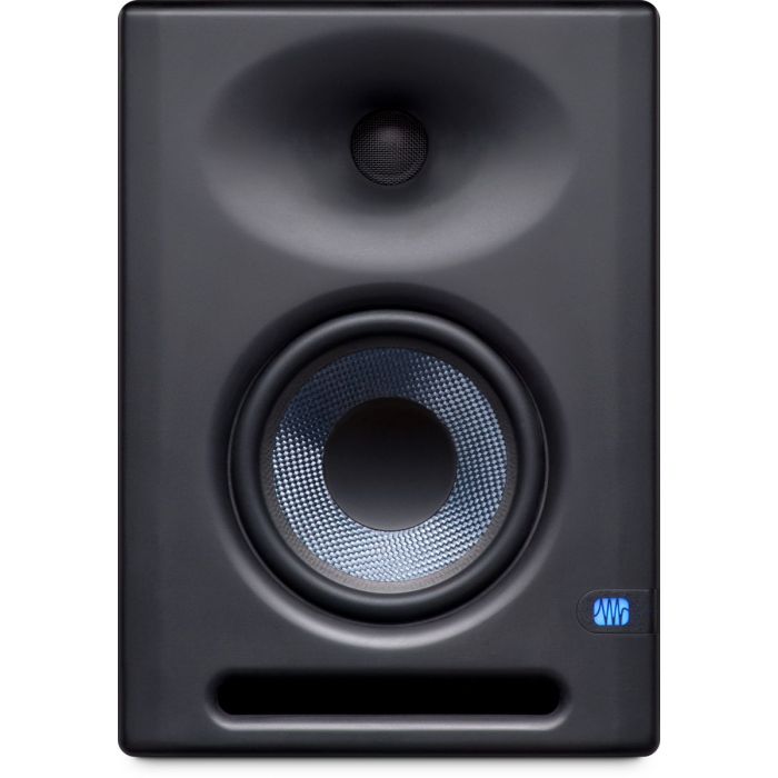 Full frontal view of a PreSonus Eris E5 XT 2 Way Active Studio Monitor with EBM Waveguide