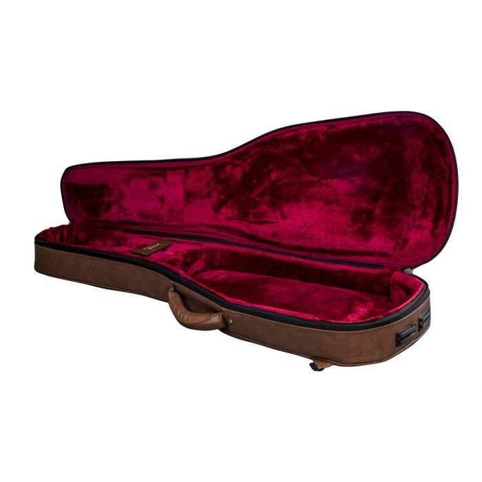Full open view of a Gibson Premium Soft Case Brown