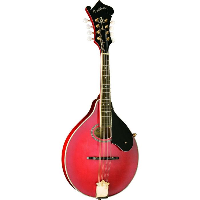 Full frontal view of a Washburn M1SDL-TR Trans Red Bluegrass Mandolin
