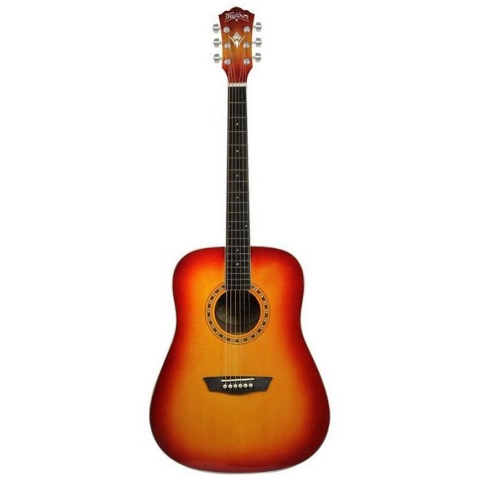 Front view of a Washburn Harvest Series WD7S-ACS Cherry Sunburst Acoustic