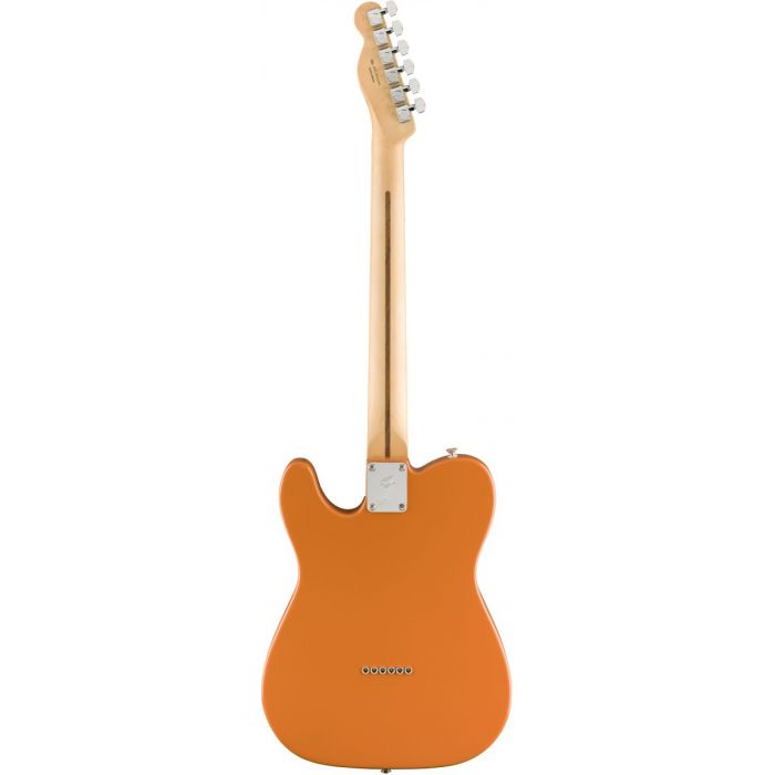 Full rear view of a Fender Player Telecaster MN Capri Orange Electric Guitar