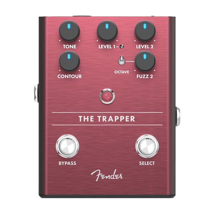 Full front panel view of a Fender The Trapper Dual Fuzz Pedal
