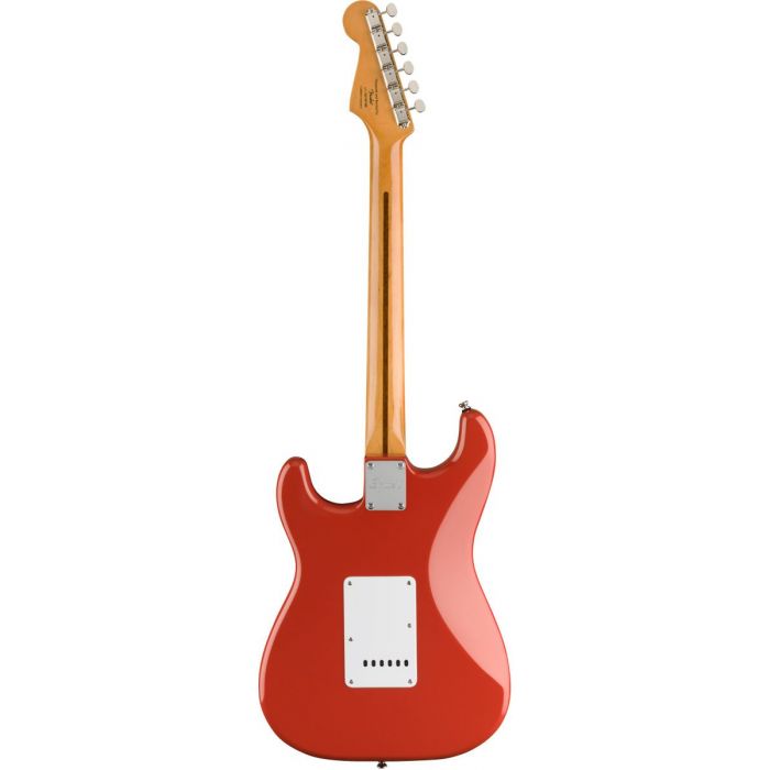 Full rear view of a Squier Classic Vibe 50s Stratocaster MN Fiesta Red
