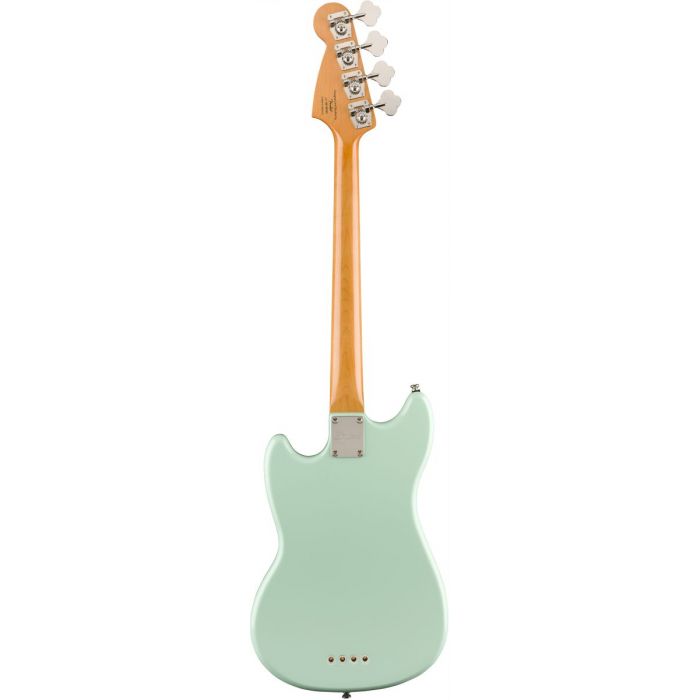 Full rear view of a Squier Classic Vibe 60s Mustang Bass Surf Green