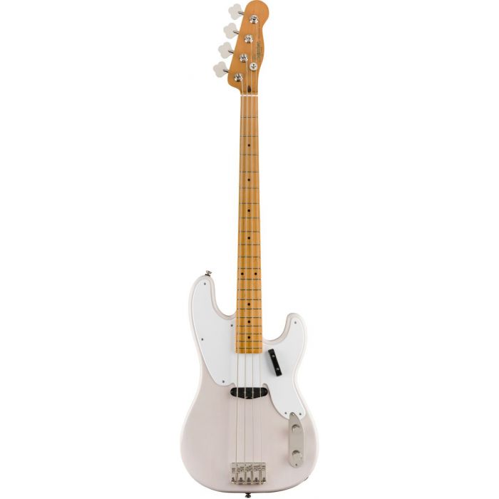 Full front view of a Squier Classic Vibe 50s Precision Bass MN White Blonde