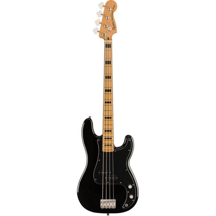 Full frontal view of a Squier Classic Vibs 70s Precision Bass MN Black