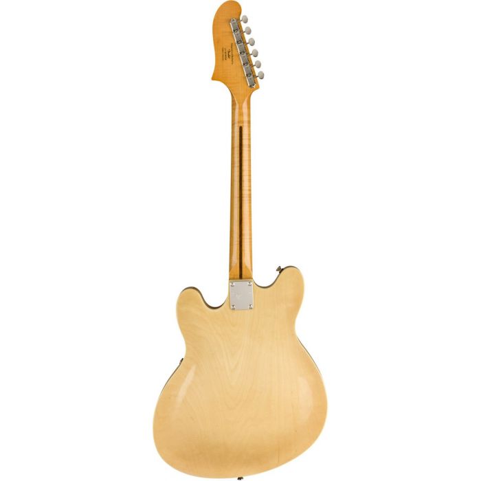 Full rear view of a Squier Classic Vibe Starcaster MN Natural Finish