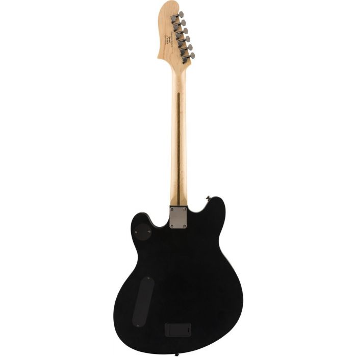 Full rear view of a Squier Contemporary Active Starcaster MN Flat Black