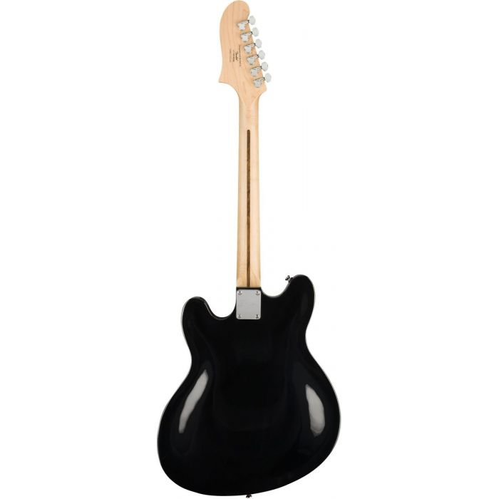 Full rear view of a Squier Affinity Starcaster MN Black Finish