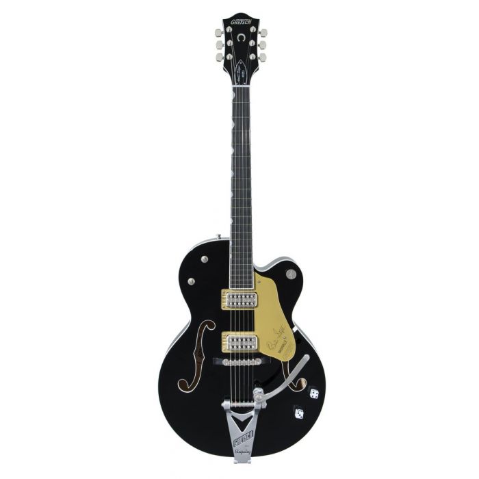 Full frontal view of a Gretsch G6120T-BSNSH Brian Setzer Signature Nashville Black Lacquer