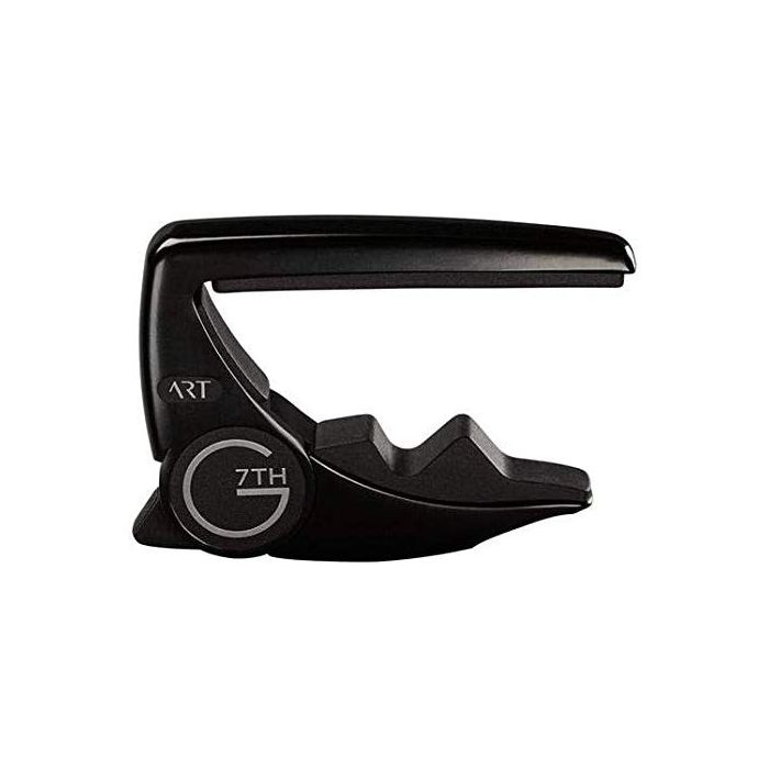Side on view of a G7th Capo Performance 3 Steel String Guitar Black