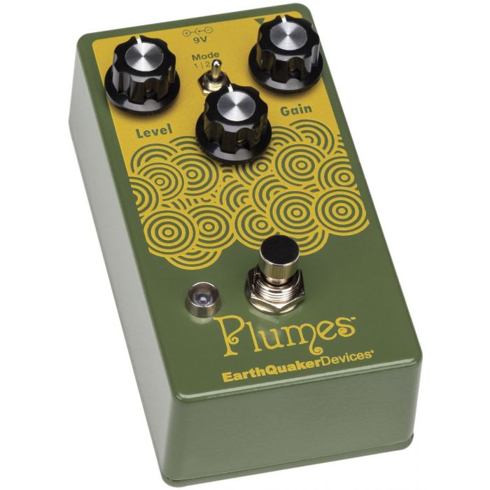 Front right-angled view of a EarthQuaker Devices Plumes Small Signal Shredder